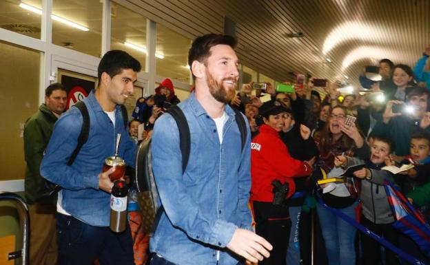 Aficionados del Barça recibieron en febrero en Foronda a los azulgranas.