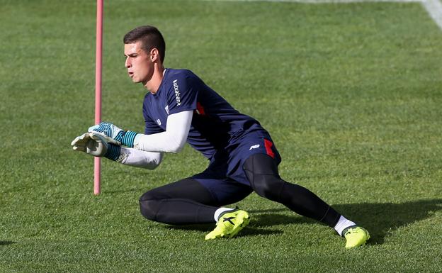 Kepa, durante un enttrenamiento.