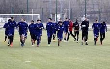 El equipo se entrenó con la vista puesta en El Molinón. /Avelino Gómez