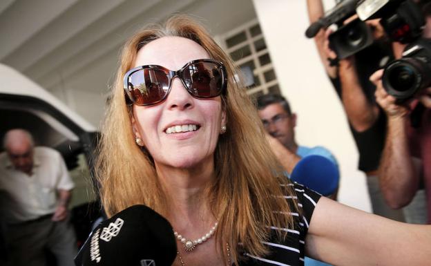 María José Carrascosa a su llegada a Valencia.