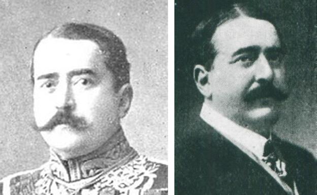 Dos retratos de Rodrigo de Figueroa y Torres, primer duque de Tovar, de 1903 y 1909.