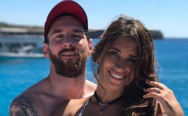 Messi y Antonella Roccuzzo./Instagram