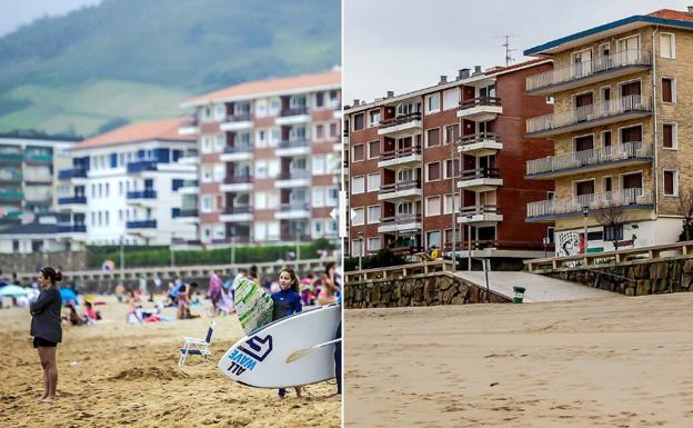 Las dos caras de Bakio: verano frente a invierno