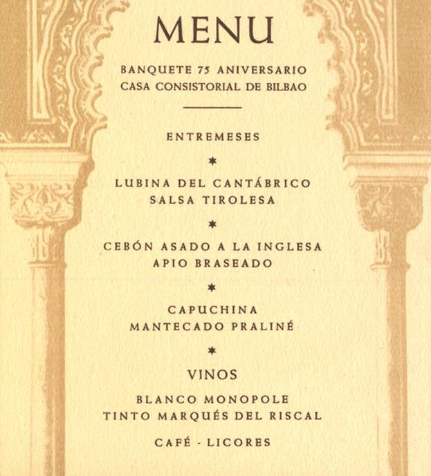 Menú de 1967.