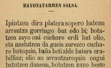 Receta de la salsa mahonesa, según 'Cocinan icasteco liburua', 1889./