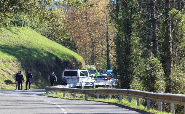 Hasta el lugar se han desplazado efectivos de la DYA y agentes de la Ertzaintza . /ELI AIZPURUA