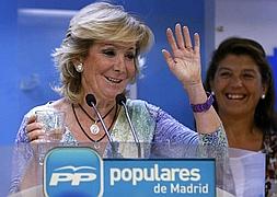Esperanza Aguirre , durante la rueda de prensa tras la reunión del Comité de Dirección del PP de Madrid. /Efe/