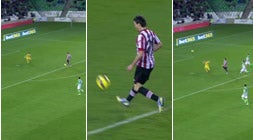 Aduriz se dispone a marcar el gol del empate./
