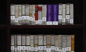 Tomos de libros en la Biblioteca Nacional de España, Madrid . /E. C./