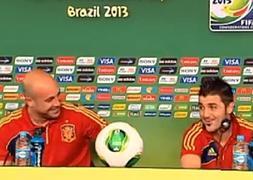 Reina y Villa, en la rueda de prensa./