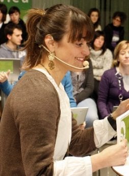 Garbiñe Sáez, en la presentación de la web del PNV en enero. / M. ATRIO/