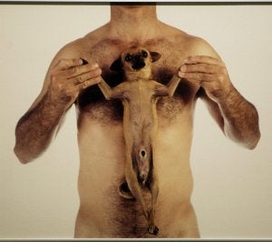 'Un macho más' (2001) refleja el sentido de acción fotográfica en la concepción del autor canario. ::
JUAN HIDALGO/