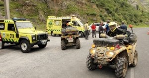 Efectivos de socorro desplegados en las operaciones de búsqueda. /L. Calabor/