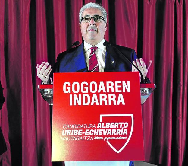 Alberto Uribe-Echevarría llevó como slogan 'Gogoaren Indarra'. 