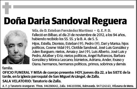 SANDOVAL REGUERA,DARIA