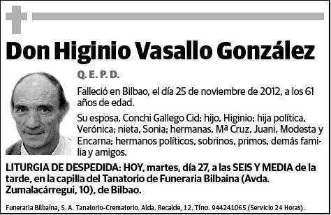 VASALLO GONZALEZ,HIGINIO