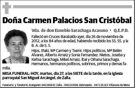 PALACIOS SAN CRISTOBAL,CARMEN