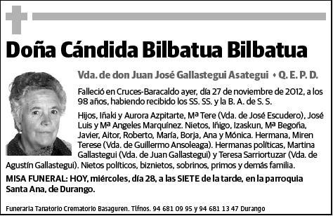 BILBATUA BILBATUA,CANDIDA
