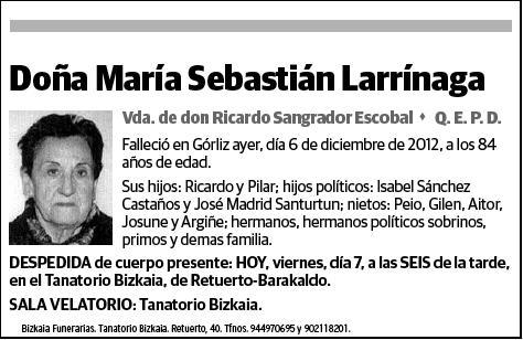SEBASTIAN LARRINAGA,MARIA