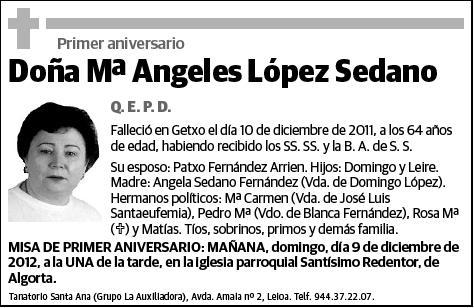 LOPEZ SEDANO,Mª ANGELES