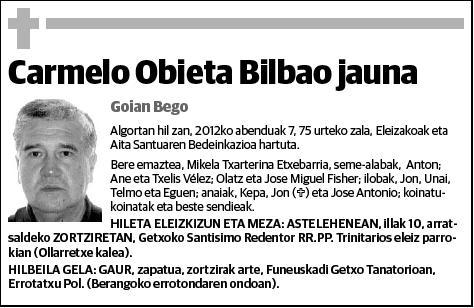 OBIETA BILBAO,CARMELO