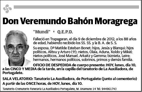 BAHON MORAGRECA,VEREMUNDO