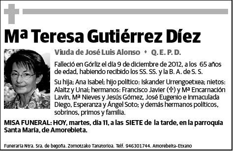 GUTIERREZ DIEZ,Mª TERESA