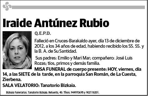 ANTUNEZ RUBIO,IRAIDE