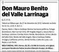 DEL VALLE LARRINAGA,MAURO BENITO