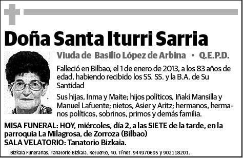 ITURRI SARRIA,SANTA