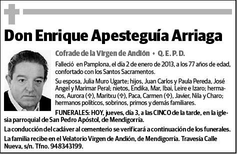 APESTEGUIA ARRIAGA,ENRIQUE