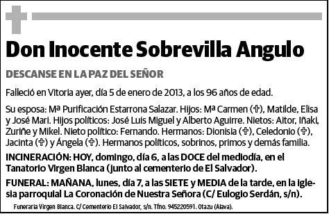 SOBREVILLA ANGULO,INOCENTE