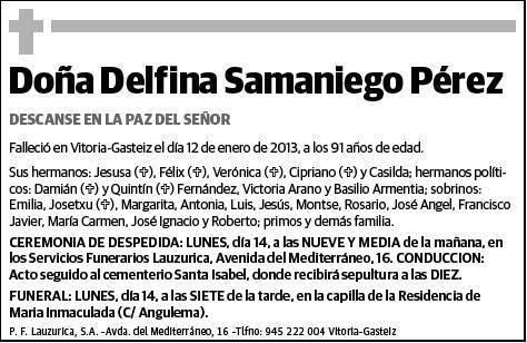 SAMANIEGO PEREZ,DELFINA