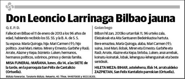 LARRINAGA BILBAO,LEONCIO