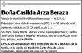 ARZA BERAZA,CASILDA