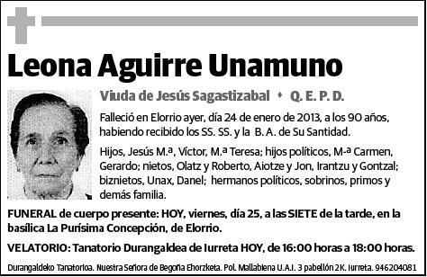 AGUIRRE UNAMUNO,LEONA