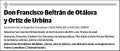 BELTRAN DE OTALORA Y ORTIZ DE URBINA,FRANCISCO