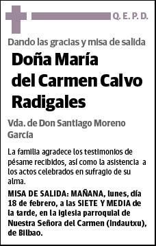 CALVO RADIGALES,MARIA DEL CARMEN