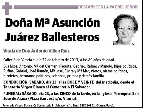 JUAREZ BALLESTEROS,ASUNCION