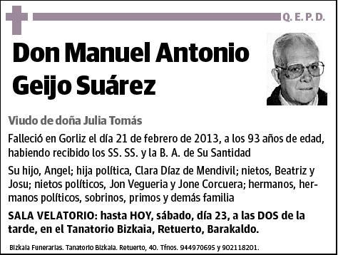 GEIJO SUAREZ,MANUEL ANTONIO