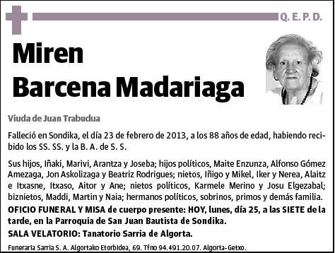 BARCENA MADARIAGA,MIREN