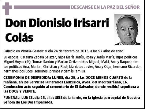 IRISARRI COLAS,DIONISIO
