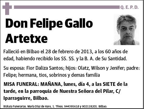 GALLO ARTETXE,FELIPE