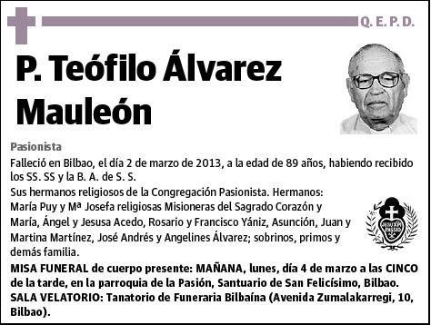 ALVAREZ MAULEON,P. TEOFILO