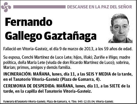 GALLEGO GAZTAÑAGA,FERNANDO