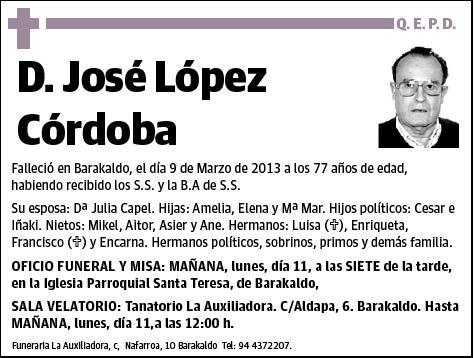 LOPEZ CORDOBA,JOSE