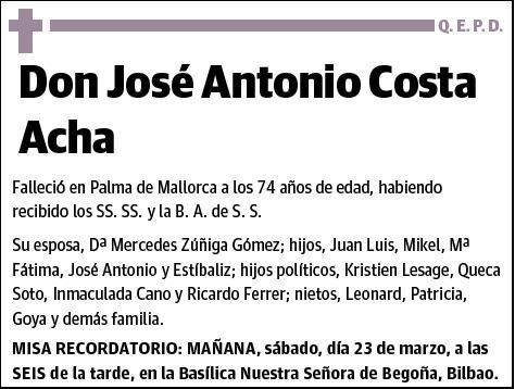 COSTA ACHA,JOSE ANTONIO