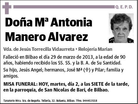 MANERO ALVAREZ,Mª ANTONIA