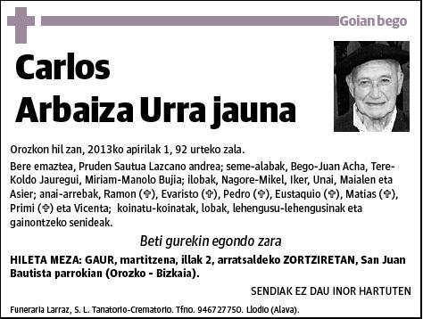 ARBAIZA URRA,CARLOS
