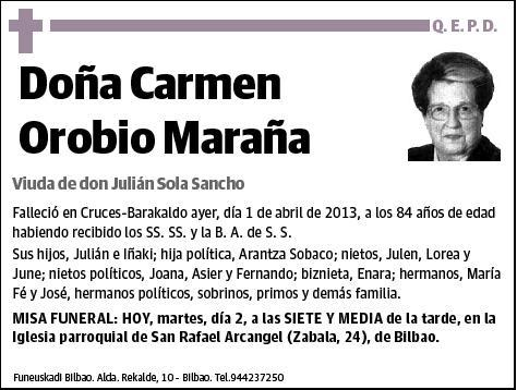OROBIO MARAÑA,CARMEN